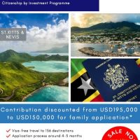 St.Kitts & Nevis Passport – Contribution discounted to USD 150,000 for family application
