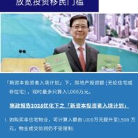 施政报告2025 – 放宽投资移民门槛